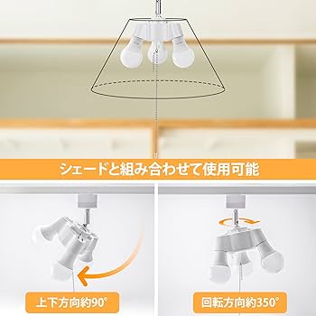 Amazon.co.jp : DiCUNO E26 ペンダントソケット 3灯用 LED付き 引き